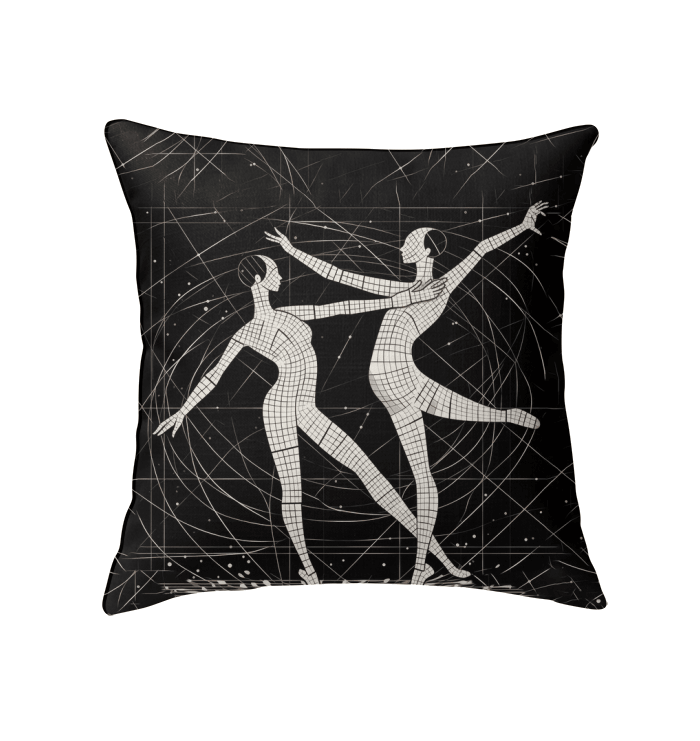 Close-up of Dramatic Balletic Style Pillow showing detailed fabric texture.