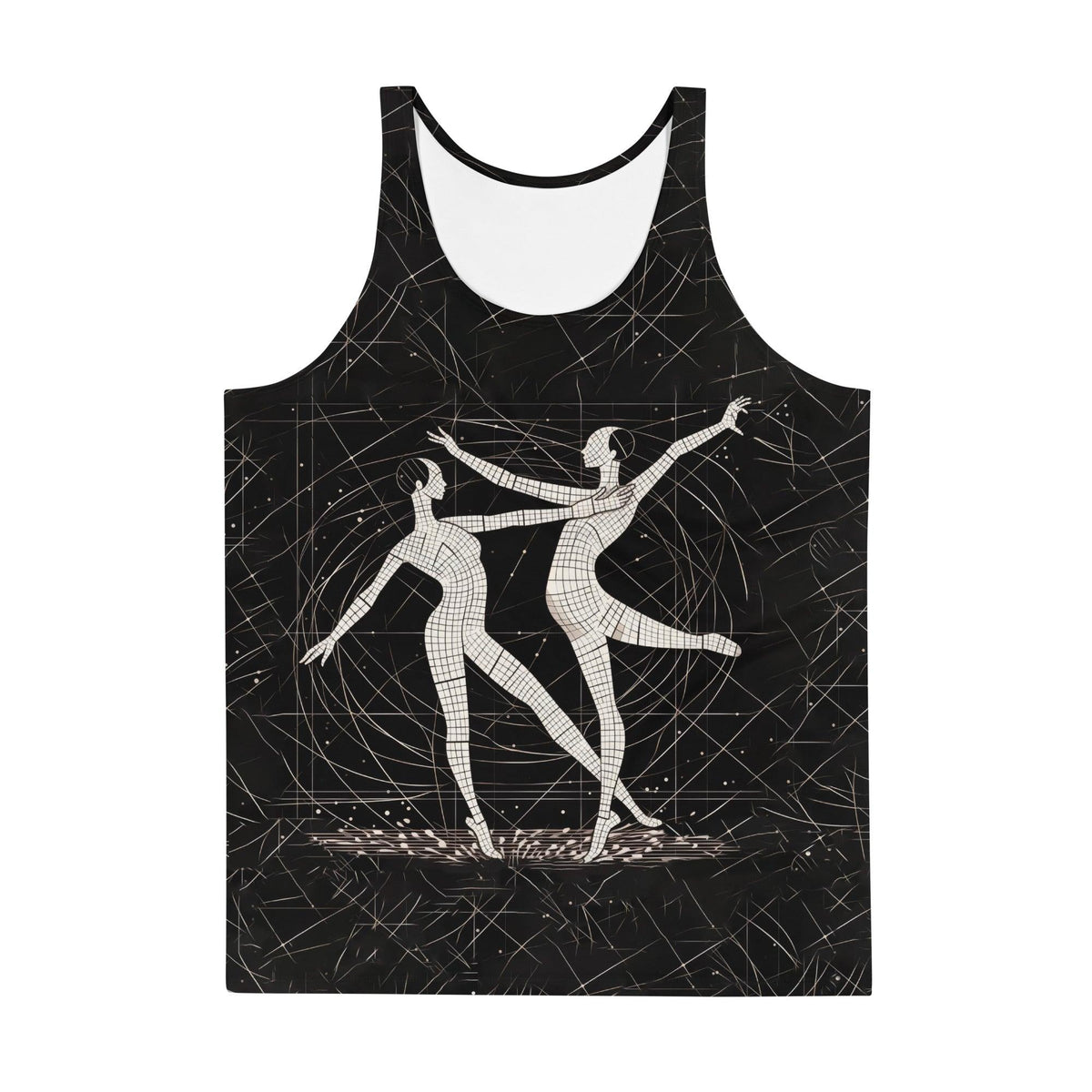 Elegant Dramatic Balletic Style Men's Tank Top on Model