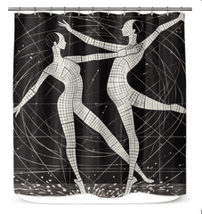 Ballet-inspired shower curtain showcasing a unique and stylish pattern for modern decor.