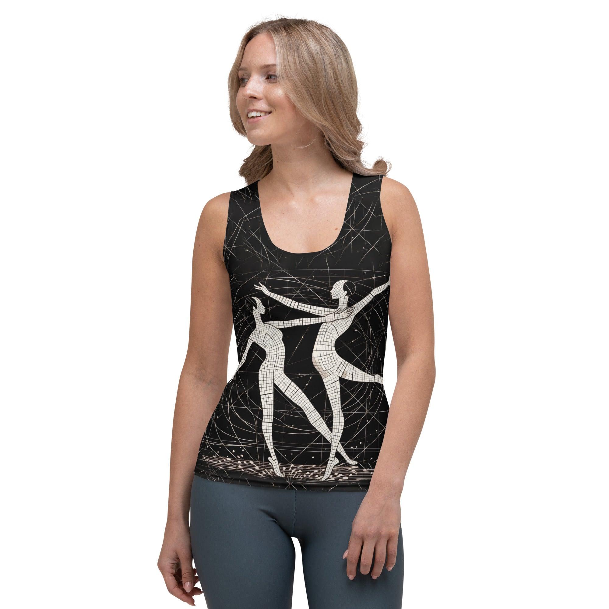 Elegant Dramatic Balletic Style Sublimation Tank Top on Model