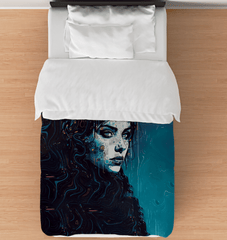 Drawing Delight Duvet Cover showcasing intricate art designs for stylish bedding.