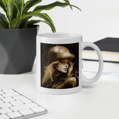 White Glossy Mug with Drawing Delight II Design