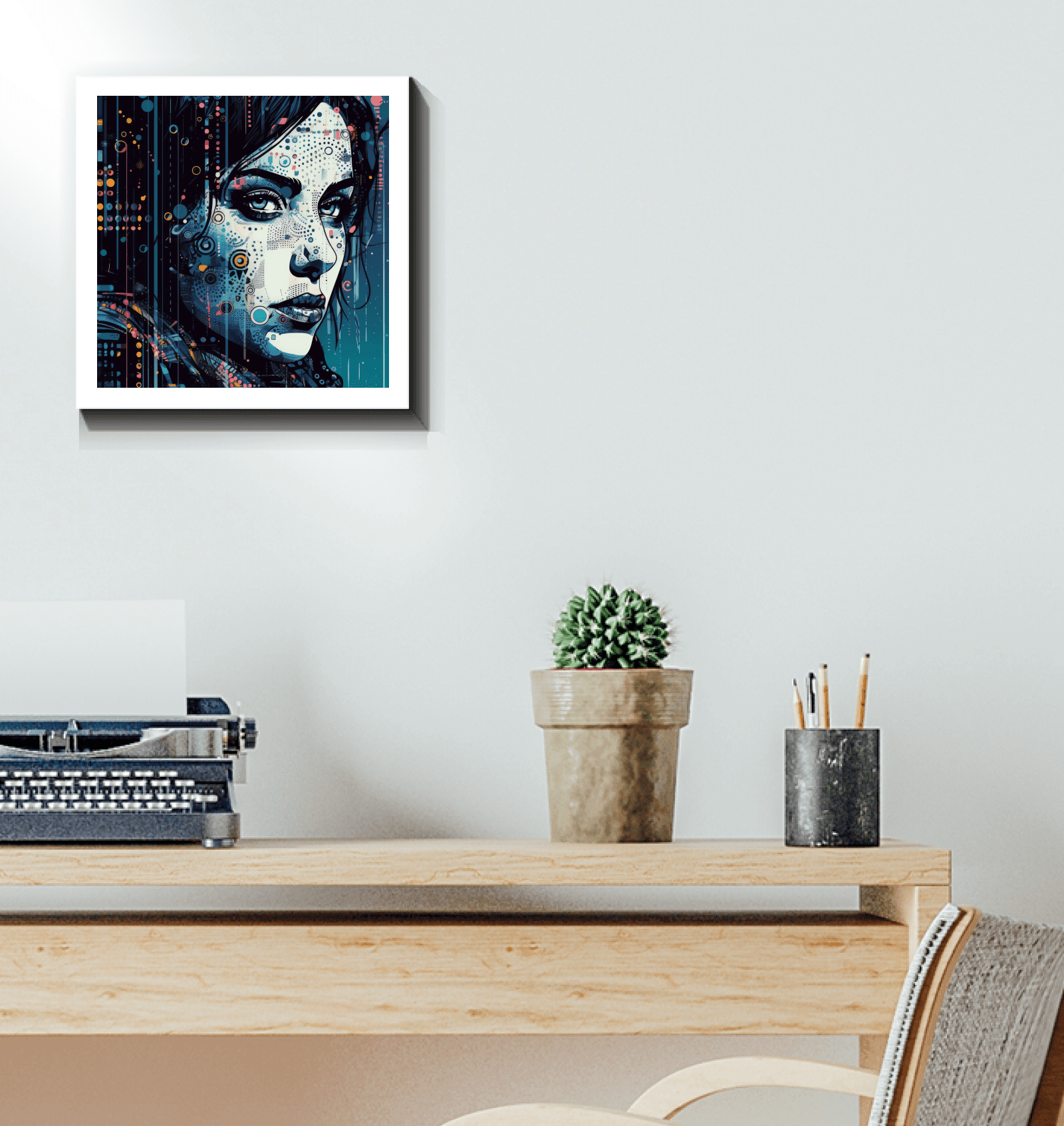 Close-up of Drawing Delight canvas texture and fine print quality.