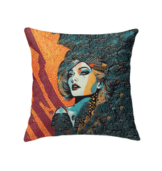 Close-up of Drawing Design Indoor Pillow with abstract patterns for modern home decor.