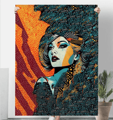 Elegant Drawing Design Sherpa Blanket on a bed, enhancing bedroom decor.