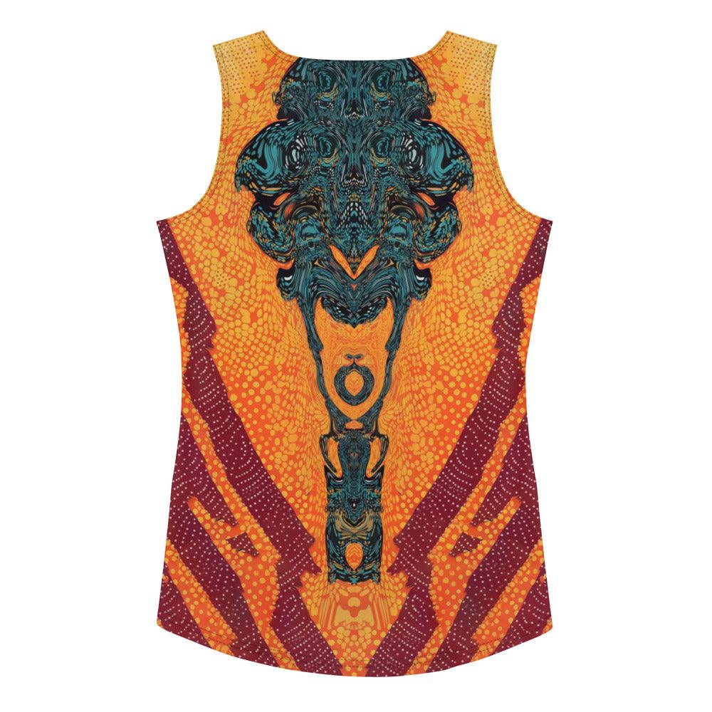 Custom Cut & Sew Tank Top with Drawing Design.