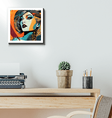 Modern Drawing Design on Wrapped Canvas Display.