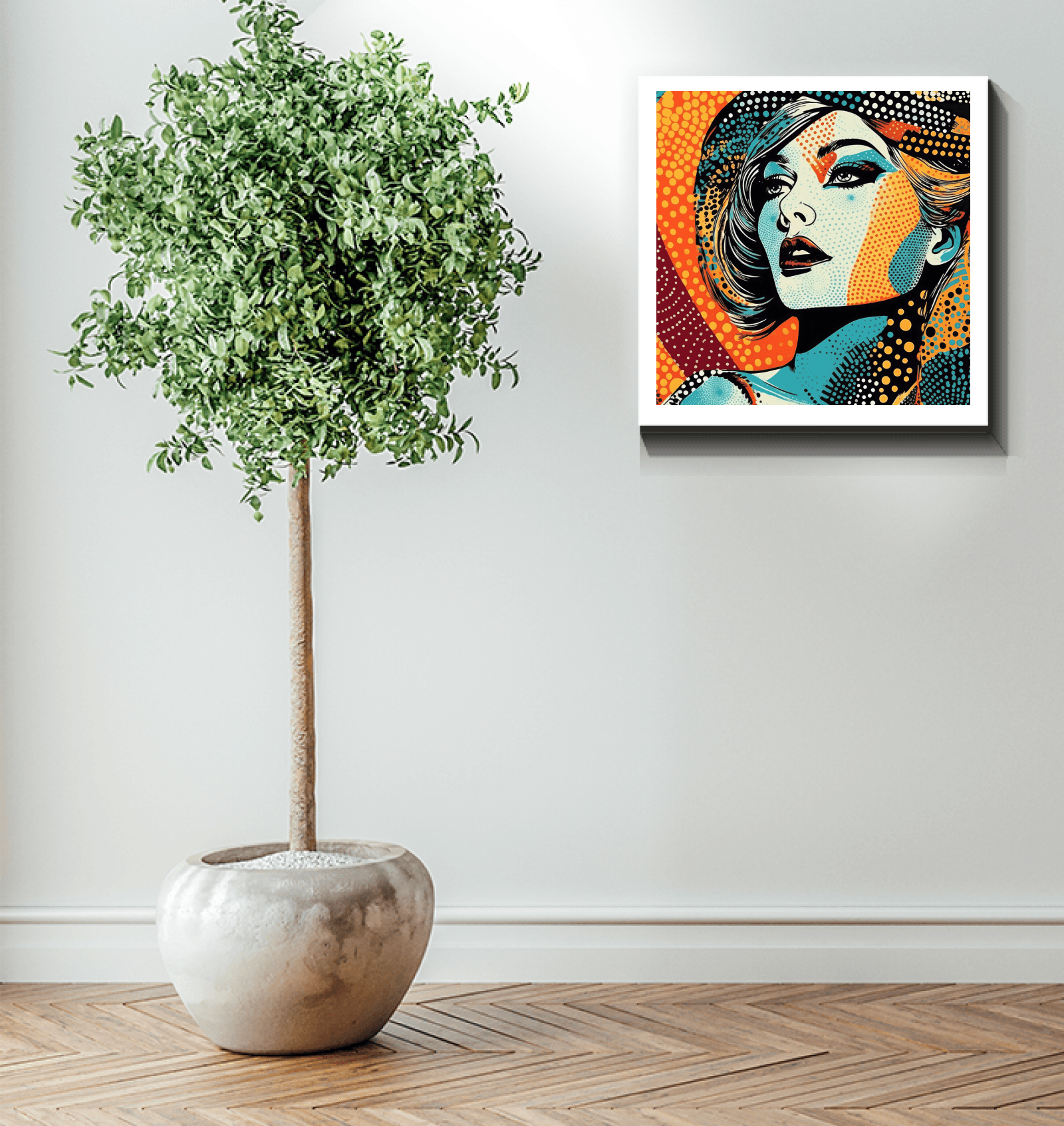 Contemporary Art Drawing Wrapped Canvas.