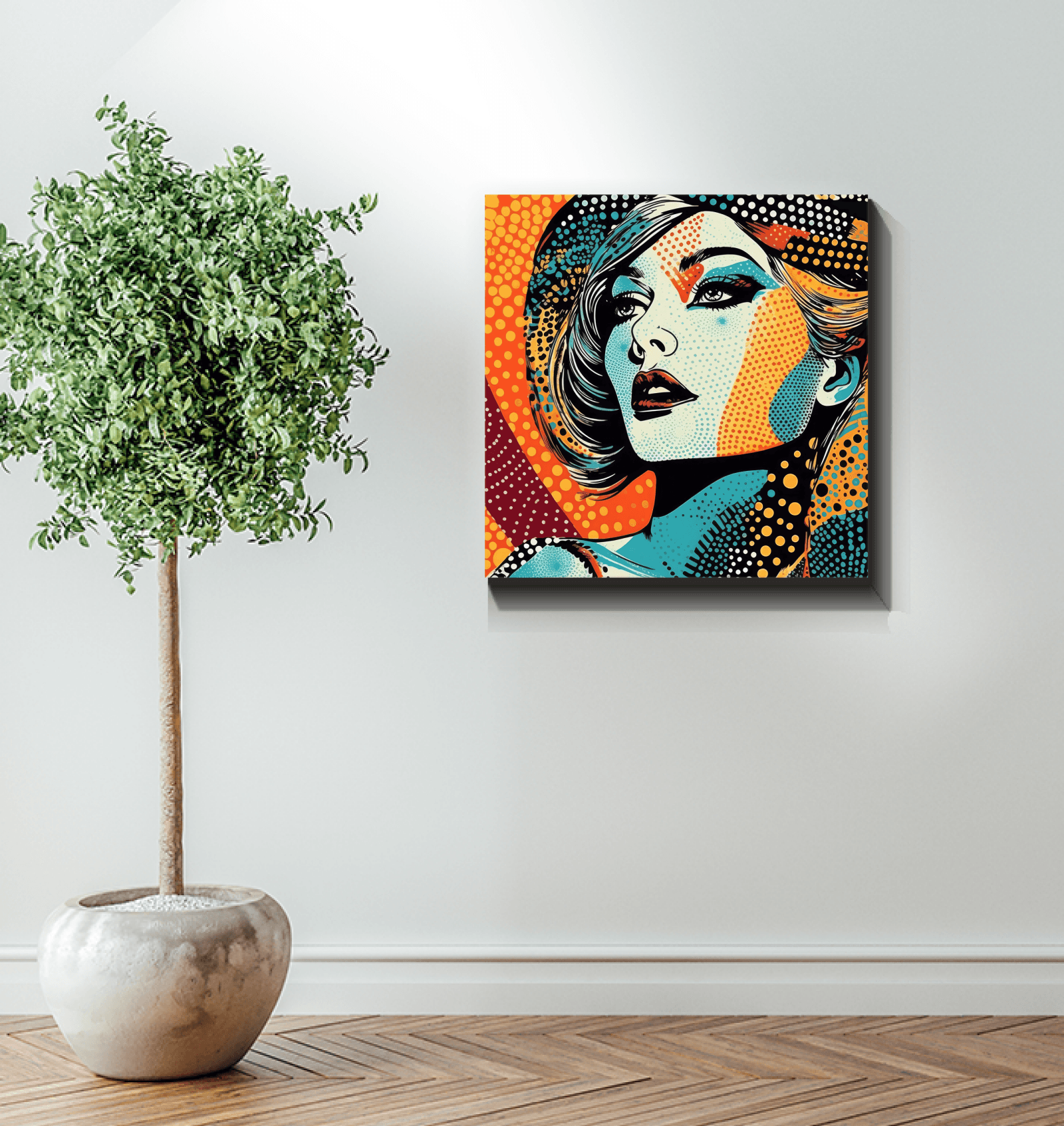 Chic Drawing Design Wrapped Canvas Bedroom Decor.