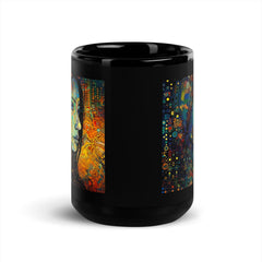 Drawing Dimensions II black glossy mug on a white background for clarity.