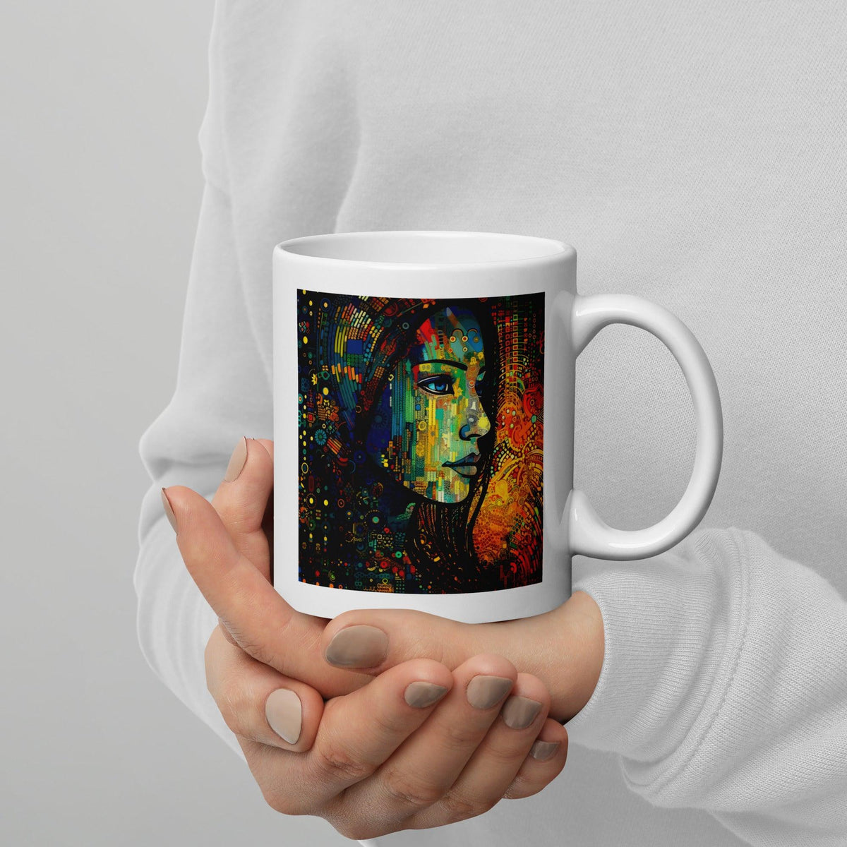 Drawing Dimensions II mug on a white background showcasing its glossy finish.