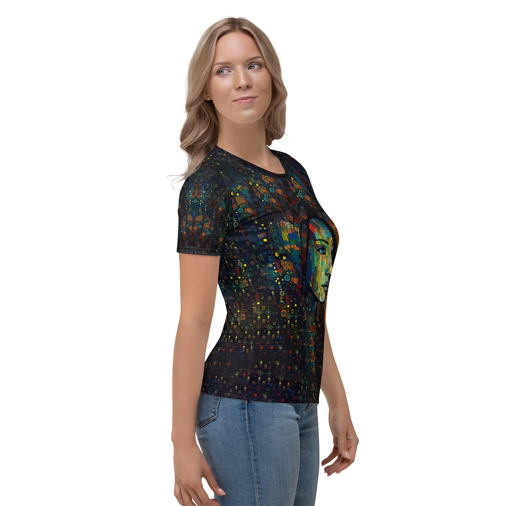 Model wearing Drawing Dimensions II Women's T-shirt to display fit and style.