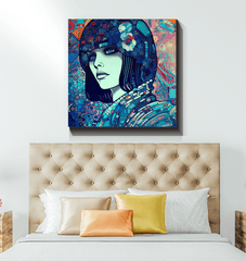 Drawing Dynamics III art work as part of a stylish home office decor.