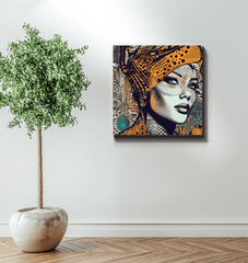 Dynamic sketches wrapped canvas artwork.