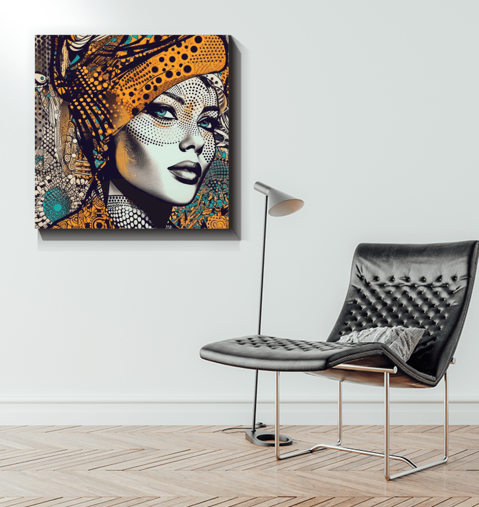 Wrapped canvas with Drawing Dynamics design.