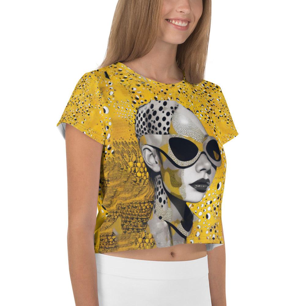 Drawn Dimensions II All-Over Print Crop Tee - Beyond T-shirts