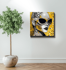 Artistic representation of space and form on Drawn Dimensions II canvas.