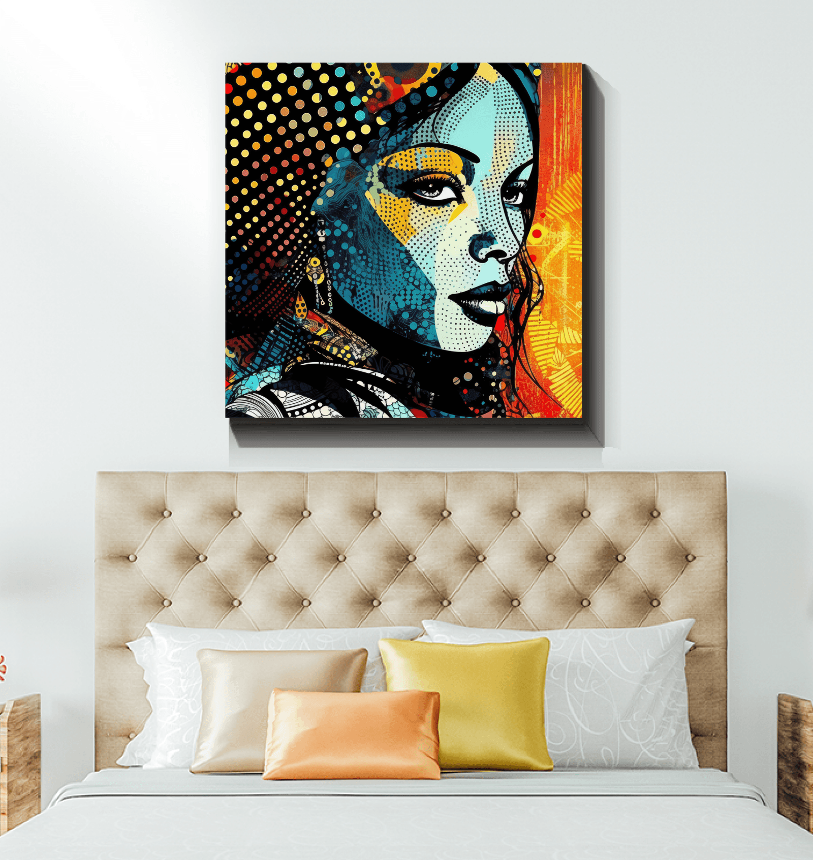 Vibrant wrapped canvas artwork titled Drawn Distinctions