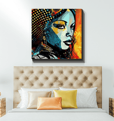 Vibrant wrapped canvas artwork titled Drawn Distinctions