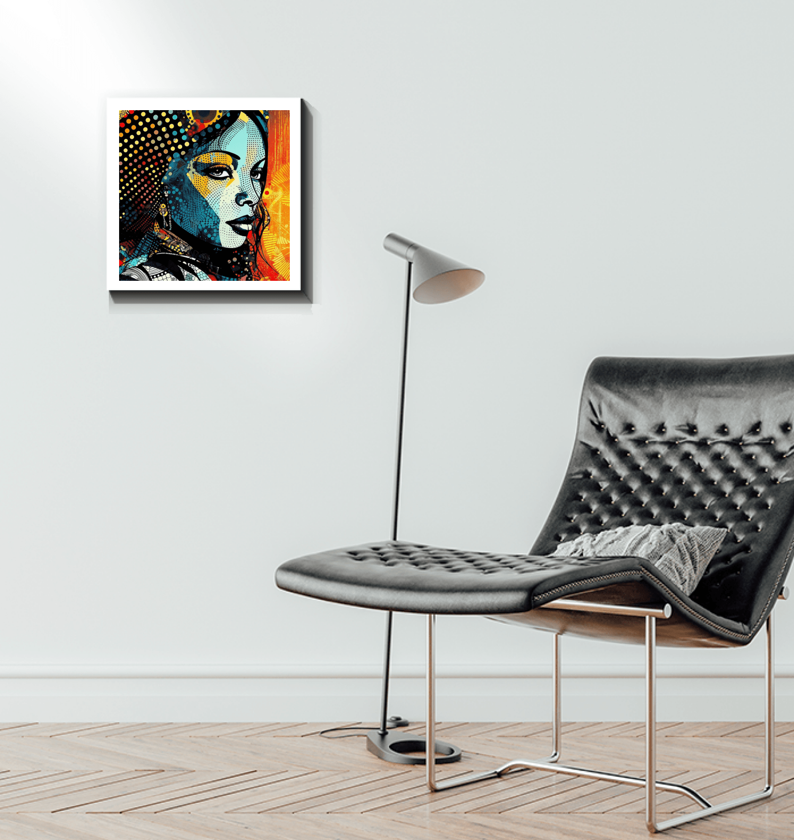Elegant wrapped canvas with colorful artistic strokes