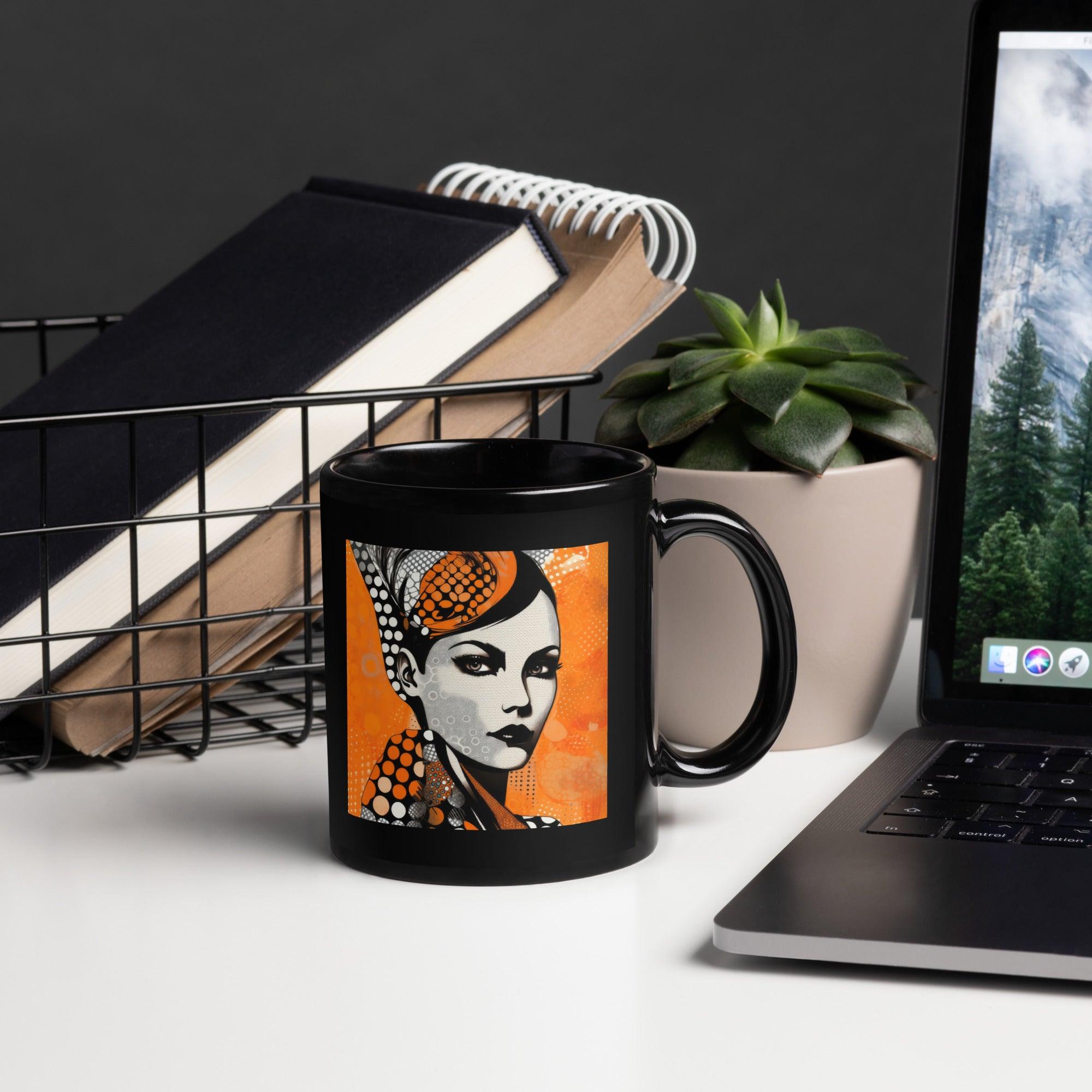 Drawn Dreams Black Glossy Mug - Front View