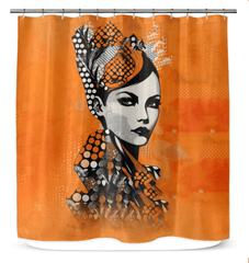 Elegant bathroom decor featuring the drawn dreams shower curtain.