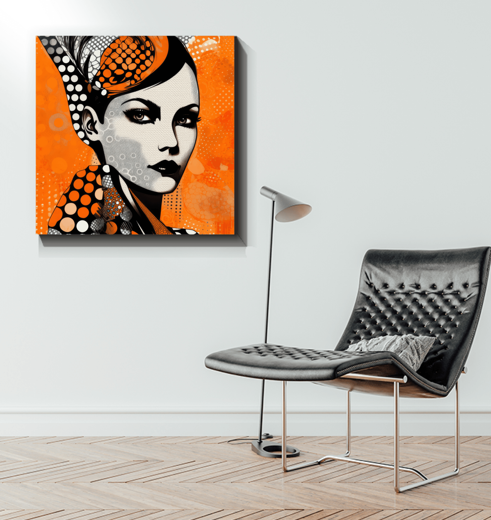 Modern drawn dreams canvas hanging in a well-lit room