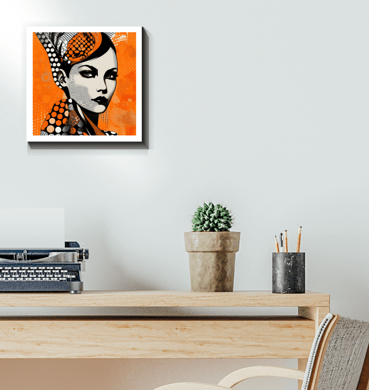 Side view of the drawn dreams wrapped canvas artwork