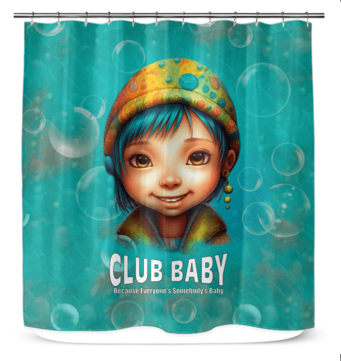 Artistic Dreamland shower curtain featuring mesmerizing gazes.