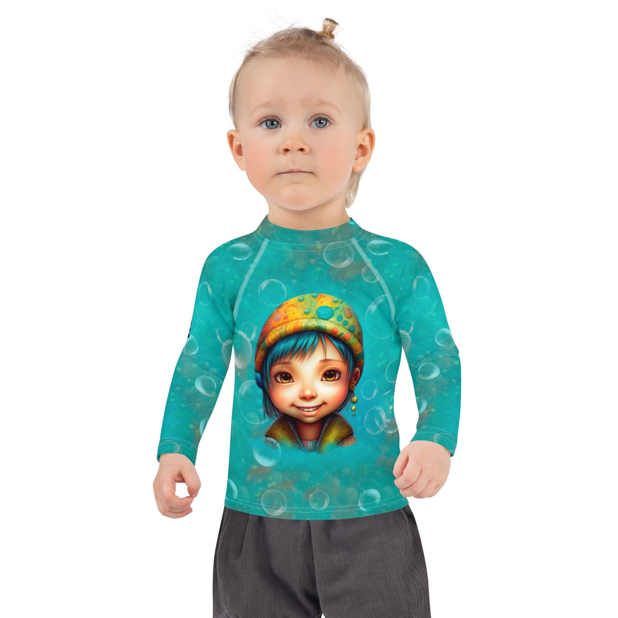 Back view of Dreamlands Precious Gazes Kids Rash Guard.