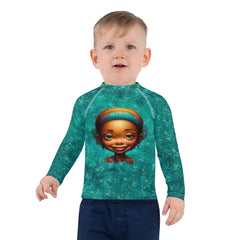 Dreamy Eyes Kids Rash Guard - UV protection for outdoor fun.