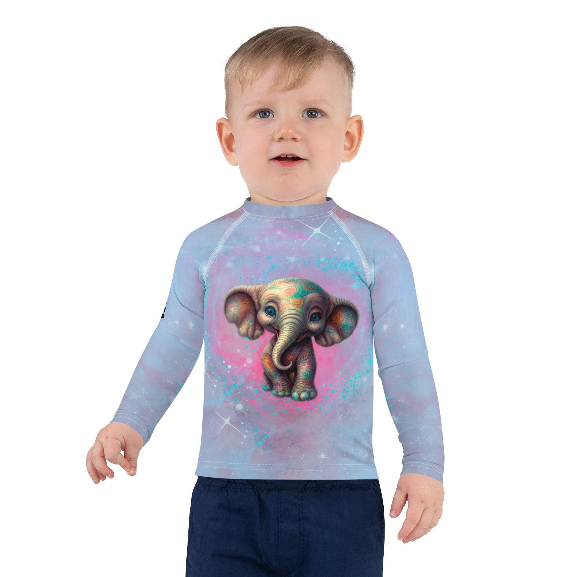Back view of Fantasy Kids Rash Guard showcasing dreamy design.