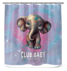 Enchanting fantasy-themed shower curtain with dreamy gazes design.