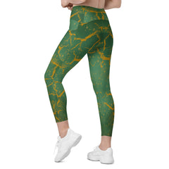 Dreamy Giraffe Vision Crossover Leggings - Pocket Detail