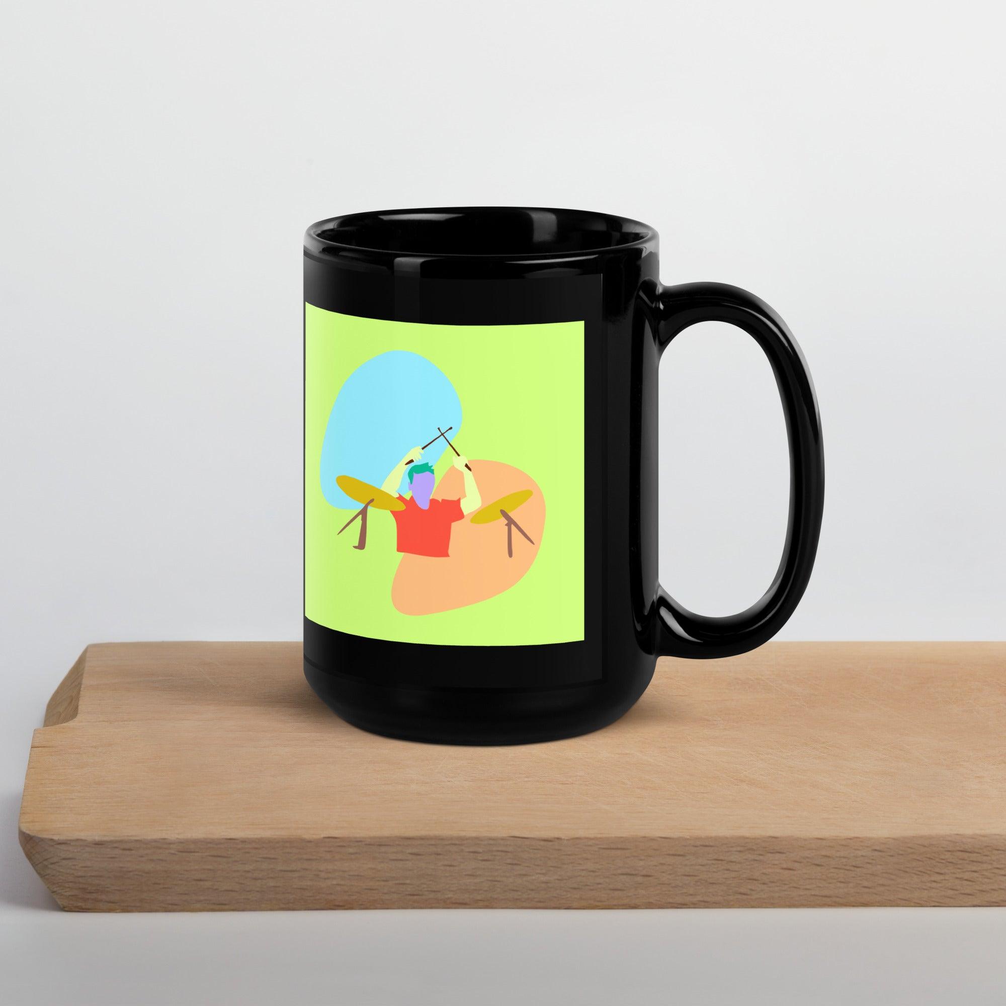 Drummer Black Glossy Mug - Beyond T-shirts