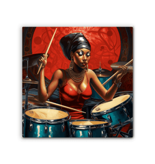 Drum-inspired emotions wrapped canvas decor.