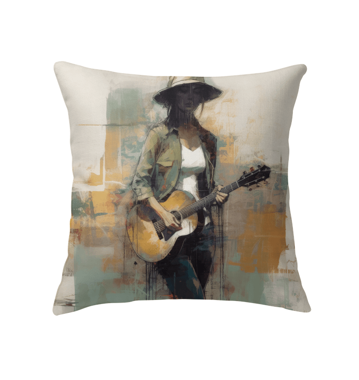 Dynamic Mixtures Indoor Pillow showcasing vibrant patterns and colors for home decor.