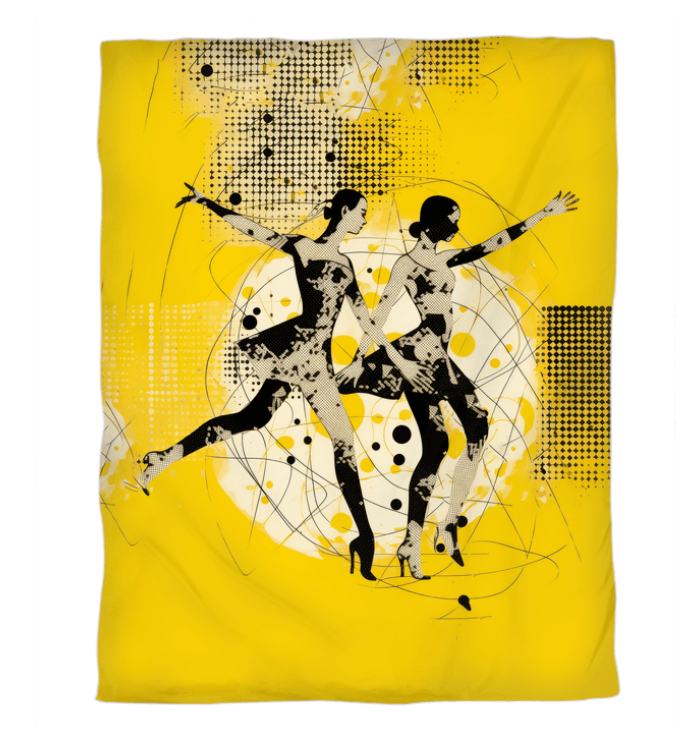 Dynamic Women's Dance Attire Duvet Cover showcasing vibrant dance-inspired design.