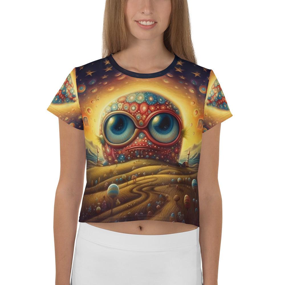 Eagles Flight print on stylish crop tee in vibrant colors