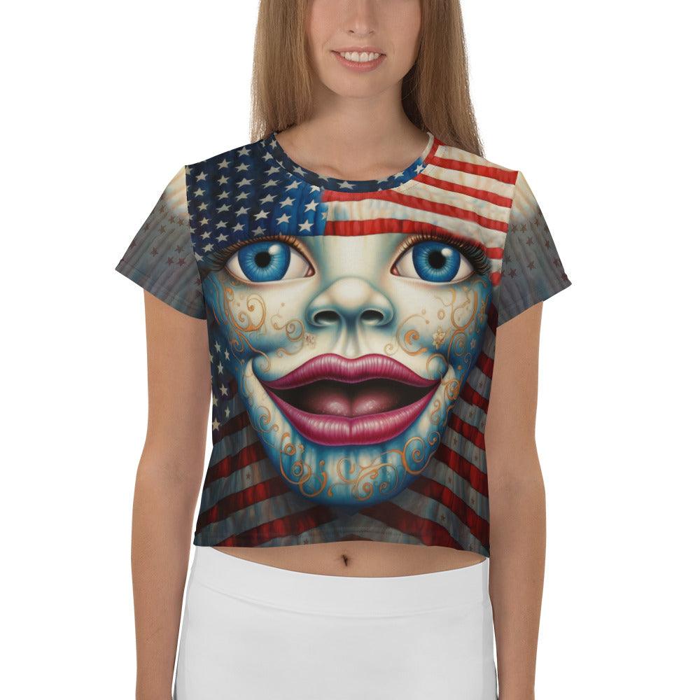 Electric Euphoria All-Over Print Crop Tee - Beyond T-shirts