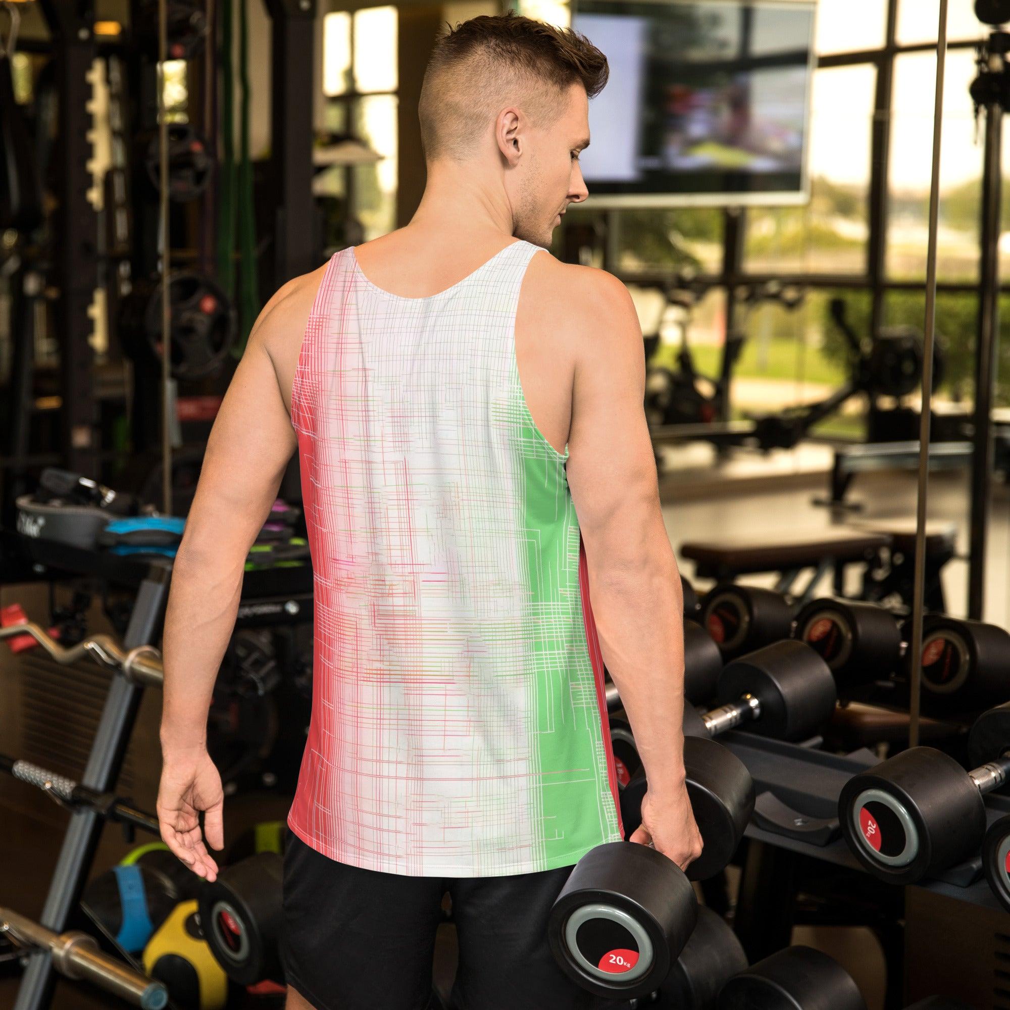 Close-up of the Elegant Balletic Men's Tank Top - highlighting material and design.