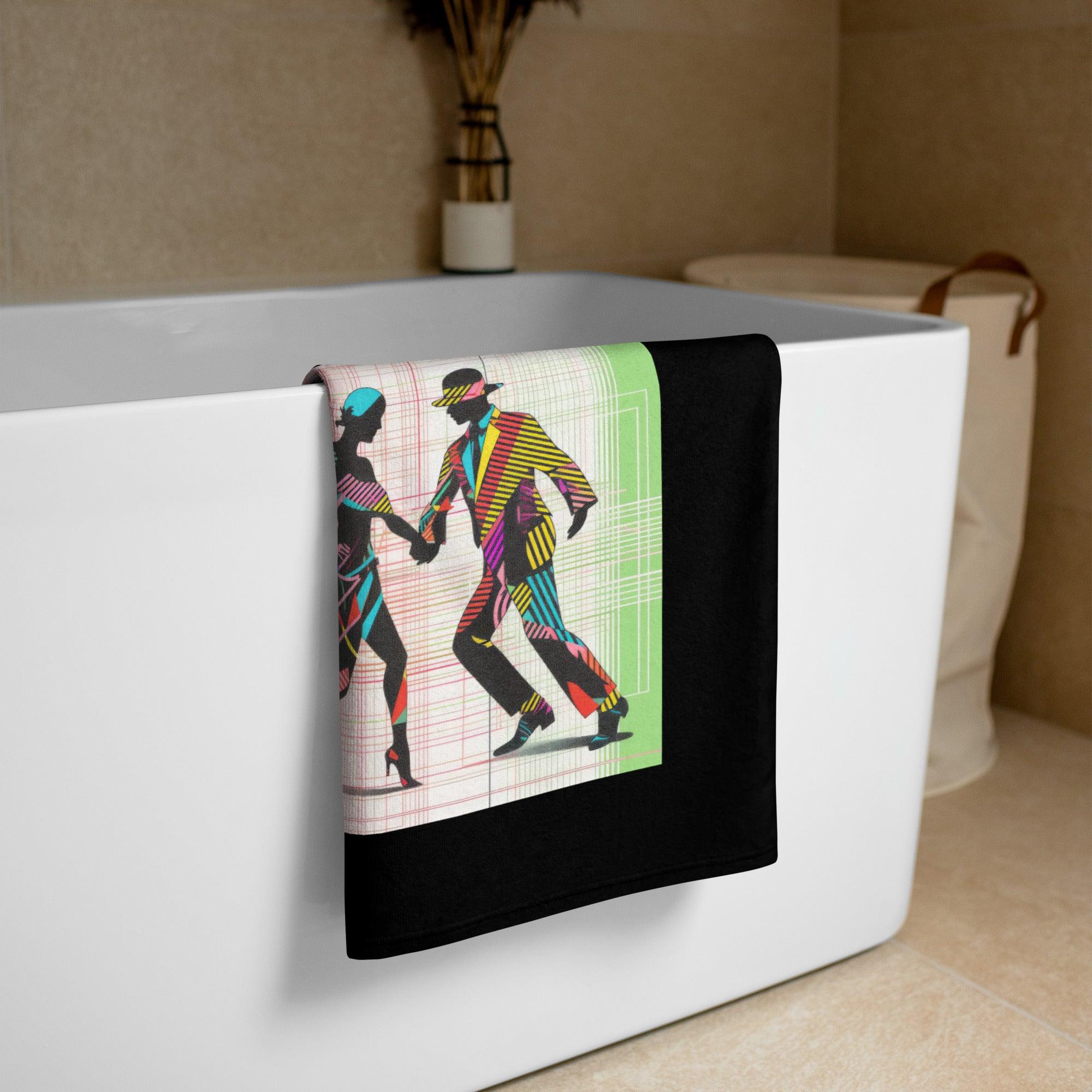 Elegant Balletic Towel displayed on a minimalist bathroom rack, highlighting its luxurious texture.