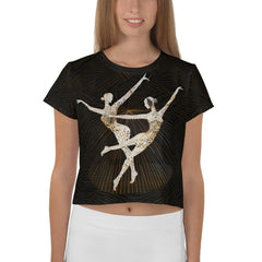 Elegant Feminine Dance Motion All-Over Print Crop Tee - Beyond T-shirts