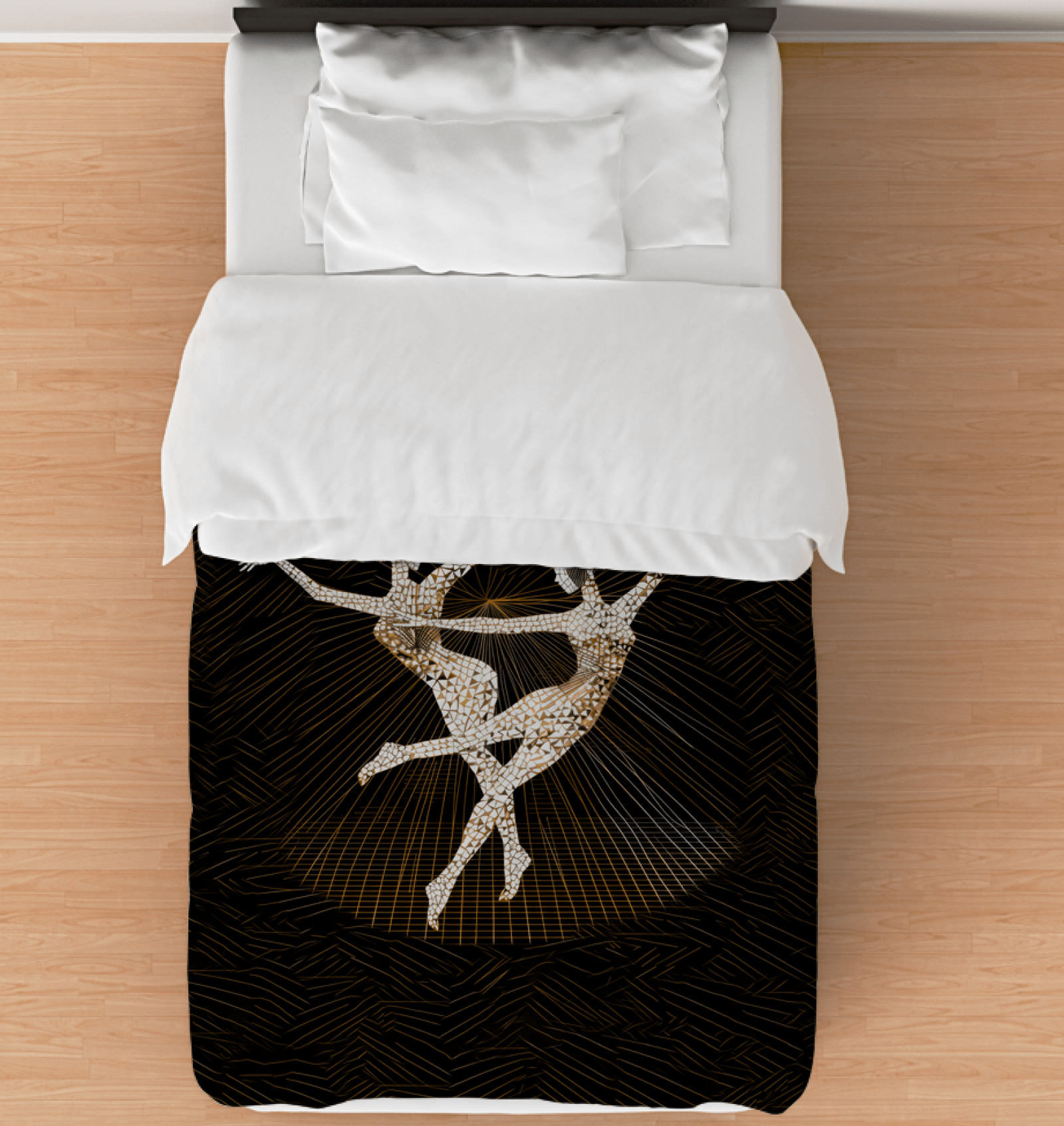 Elegant Twin Comforter with Feminine Dance Motion Design for a Stylish Bedroom