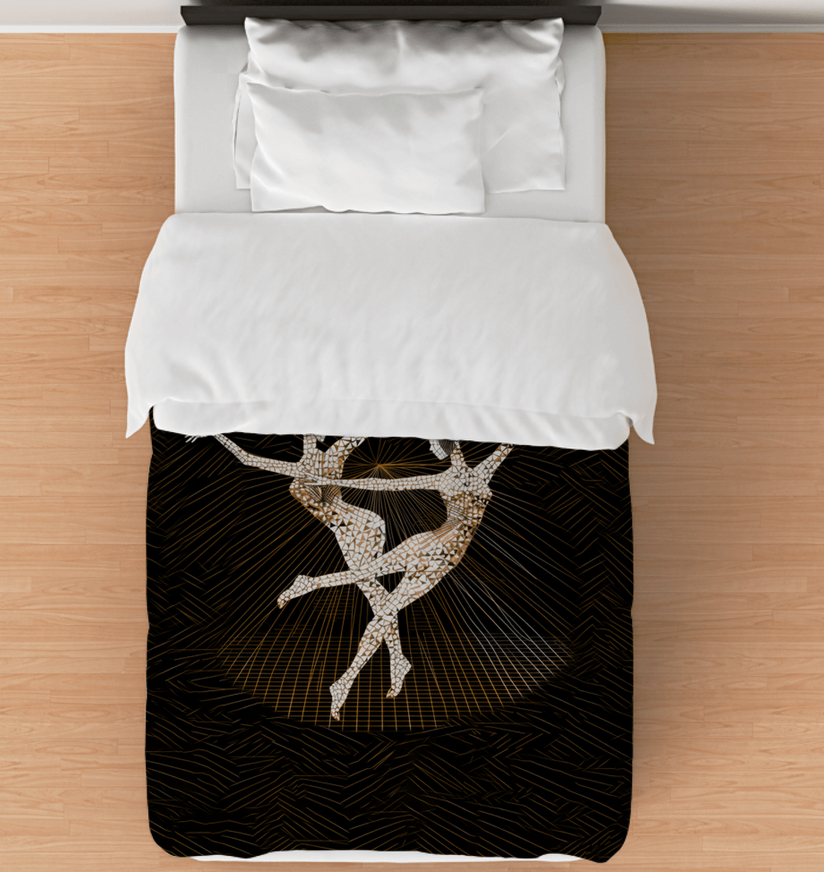 Elegant Twin Comforter with Feminine Dance Motion Design for a Stylish Bedroom