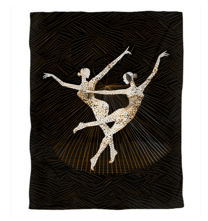 Elegant duvet cover featuring a graceful dancer in motion, perfect for a feminine touch.