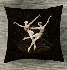 Indoor pillow featuring an elegant feminine dance motion design