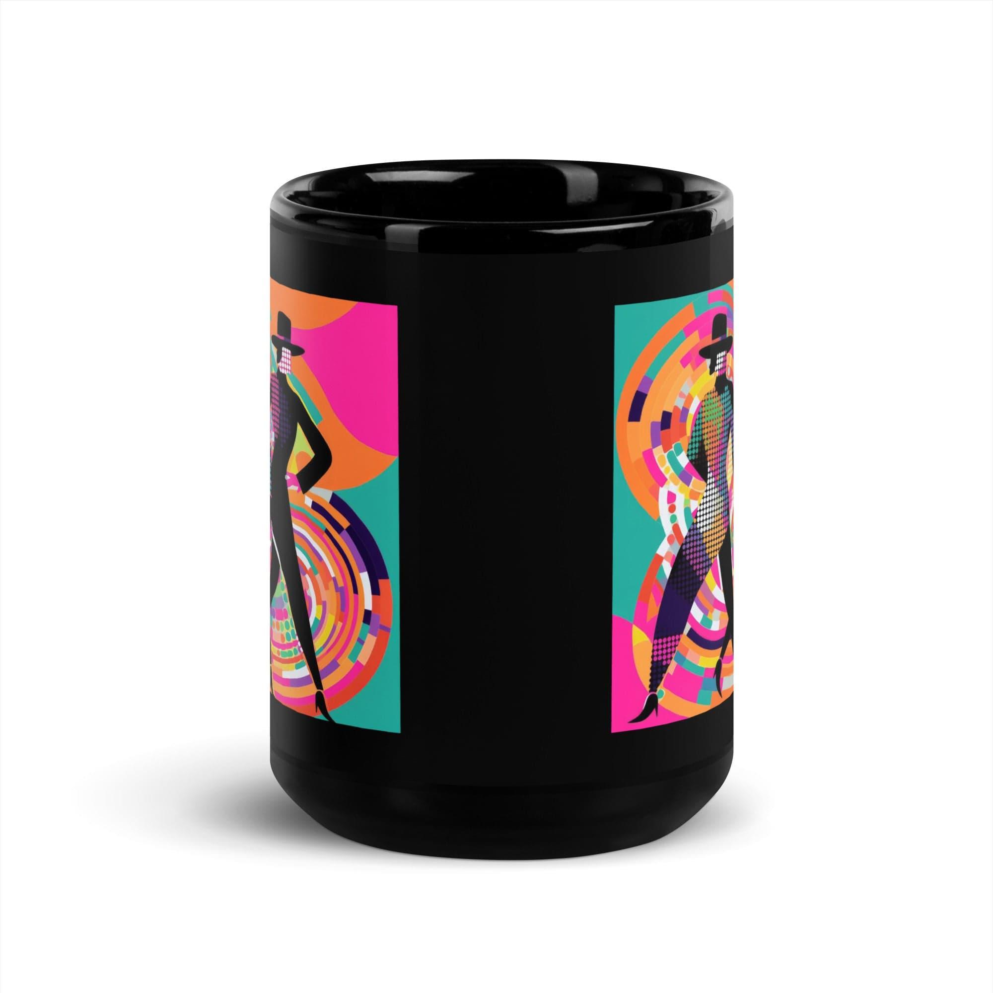 Luxury drinkware - En Pointe Fashion Statements glossy black mug.