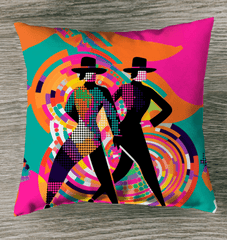 En Pointe Fashion Statements pillow displayed in a modern living room setting.