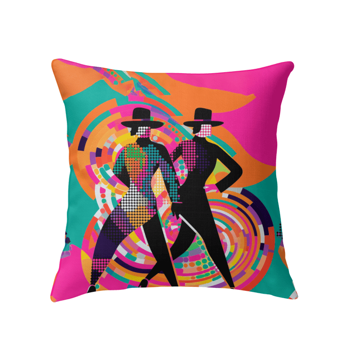 Close-up of the elegant design on the En Pointe Fashion Statements Indoor Pillow.